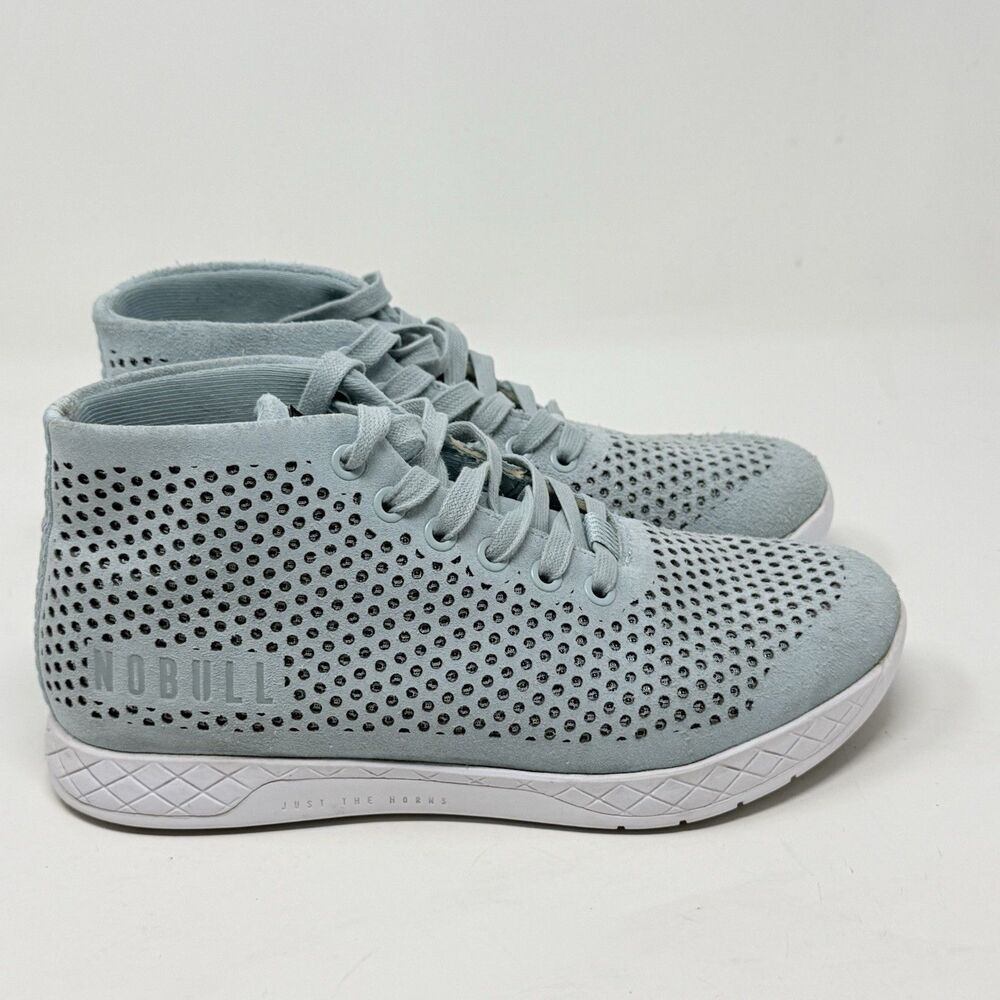 Nobull Mid Trainer Shoes Womens 8 Blue Green Suede Gym Training Unisex Sneakers